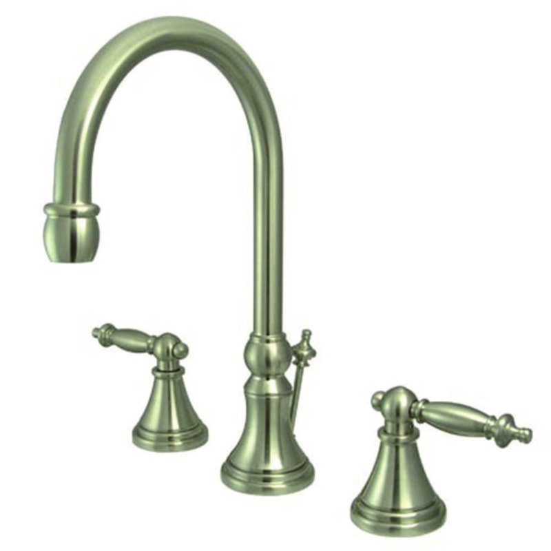 Templeton Widespread Bathroom Faucet with Drain Assembly, Satin Nickel