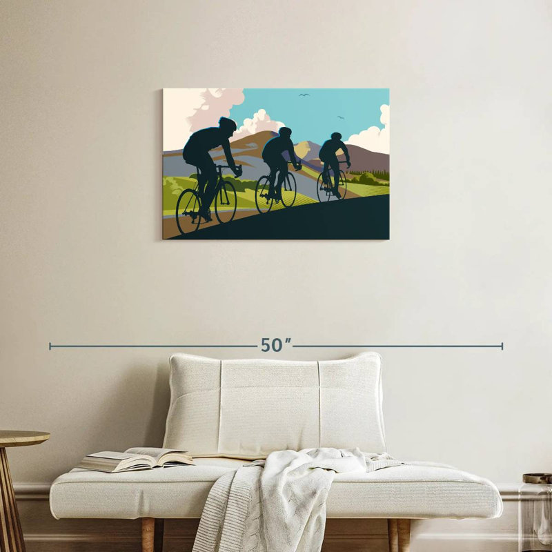 Sireci Three Cyclists, 20" H x 30" W