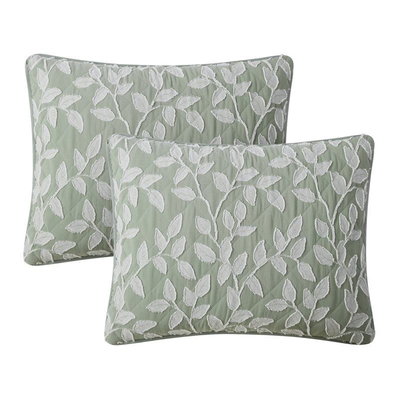 Full White Reversible Cotton Jacquard Quilt Set