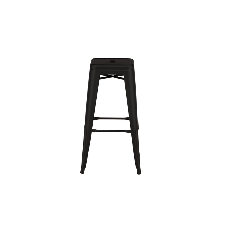 Zara Steel Bar Stool with Steel Frame, Black