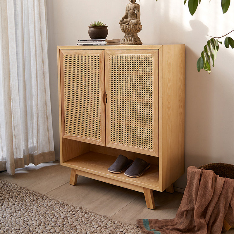Chinese Style Simple Shoe Cabinet Side Cabinet 17 Pair Shoe Storage Cabinet
