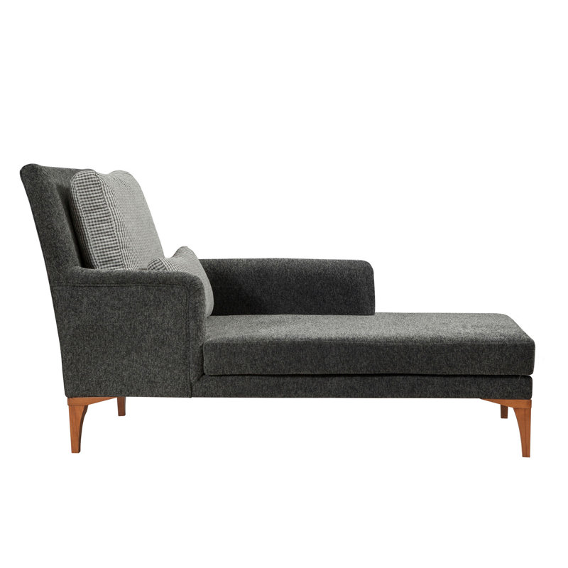 Yaphank Upholstered Chaise Lounge, Anthracite