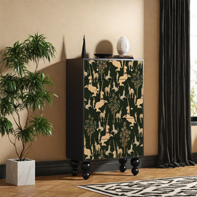 Armoire de rangement en bois de noyer avec tiroirs lisses