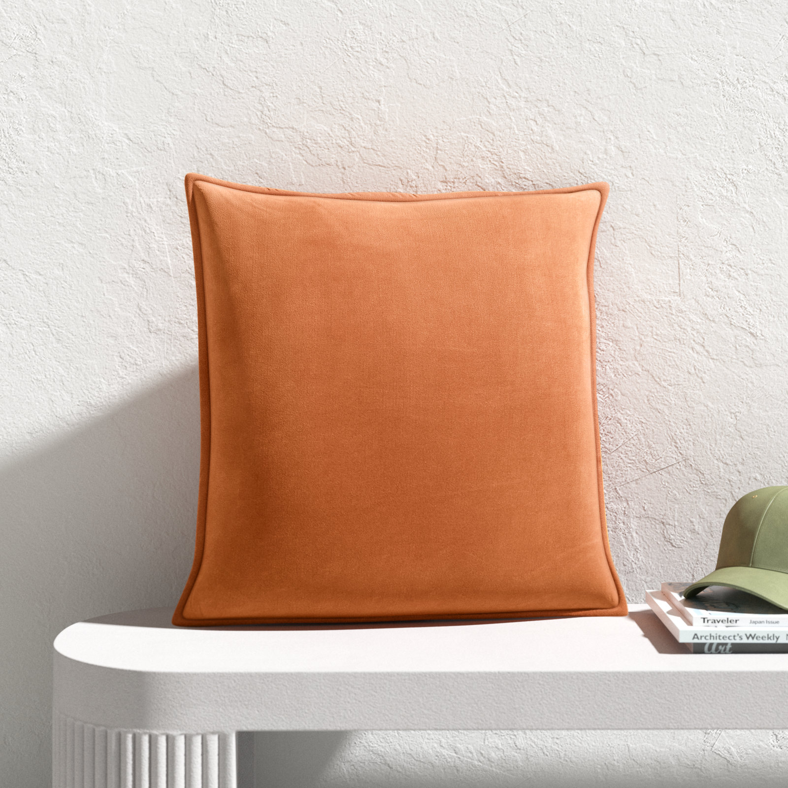 Edgar Throw Pillow, Camel, Polyester/Polyfill, 20"H x 20"W