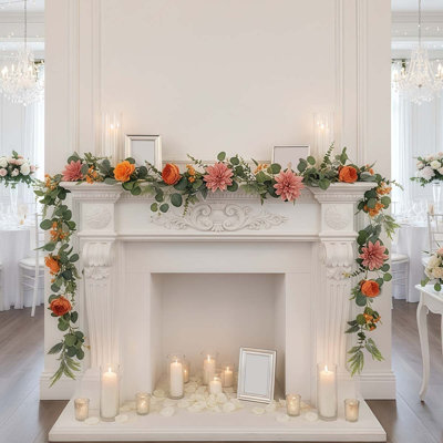 5,58 pieds de vigne artificielle rose fausse guirlande de fleurs fausse soie rose vigne suspendue pour fond de fête de mariage arche décoration de fond de jardin