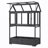 Garden Wood Portable Cold Frame with Movable Wheels Mini Greenhouse with Openable Roof and Storage Box-110833710