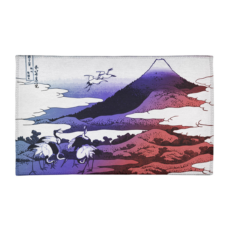 Tapis mauve/rouge pour grues japonaises, Rectangle 2 pi x 3 pi