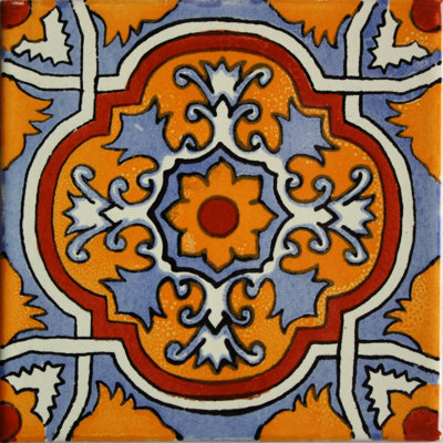 Carrelage mexicain 4 pièces 4,2 "x 4,2" TalaMex Tecoripa Talavera