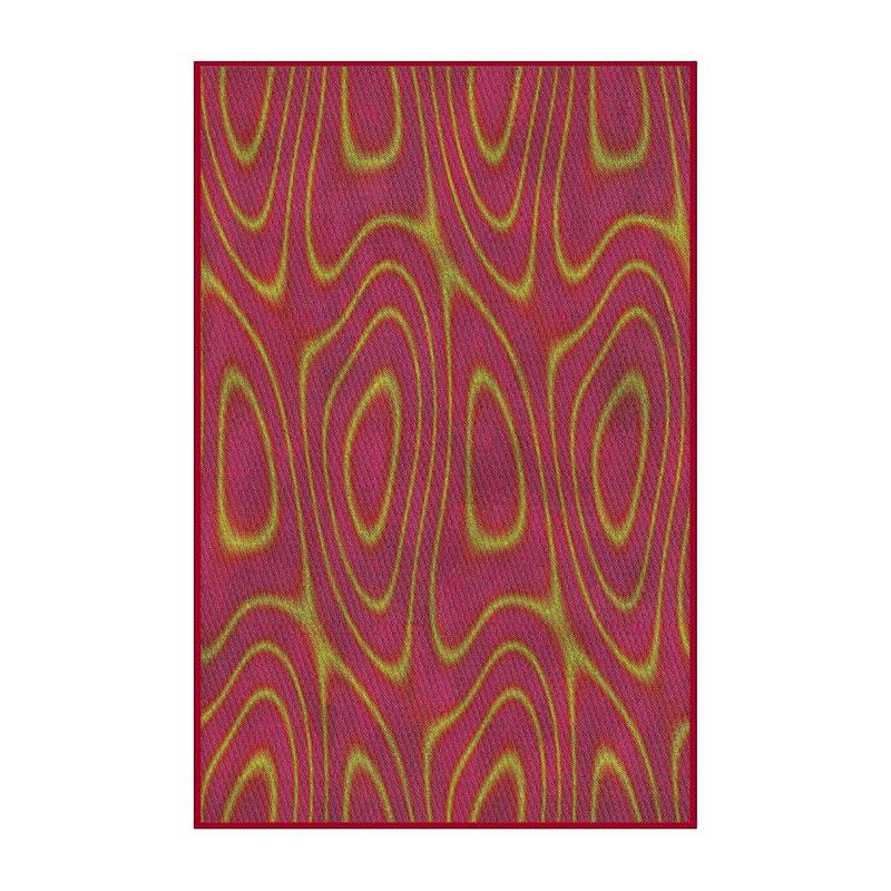 Tapis vert/blanc à motifs légers Toshiro, Rectangle 5 pi x 7 pi