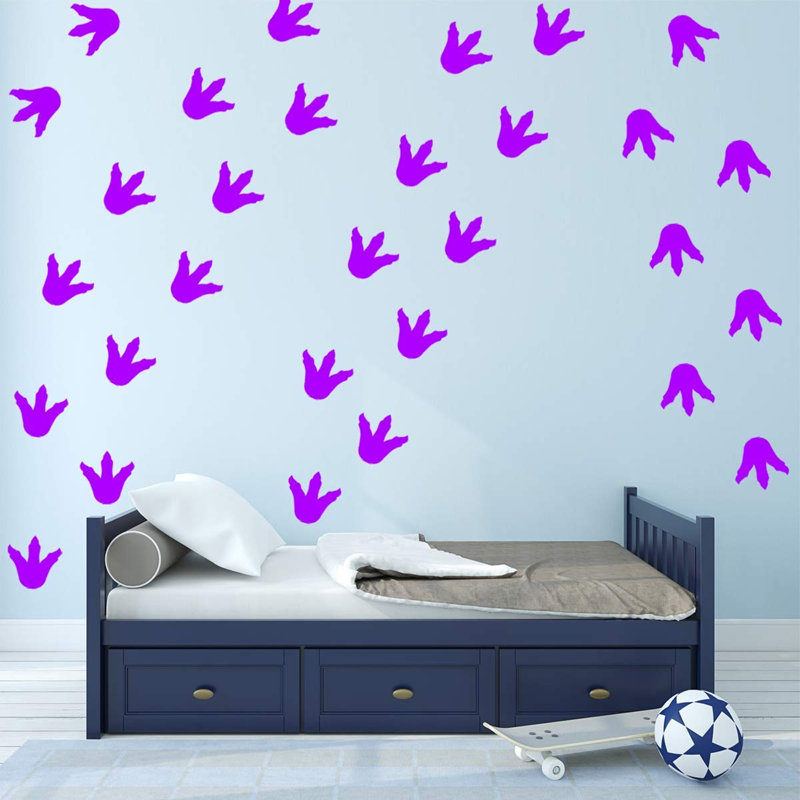 Autocollant mural empreintes Clemons, Mauve