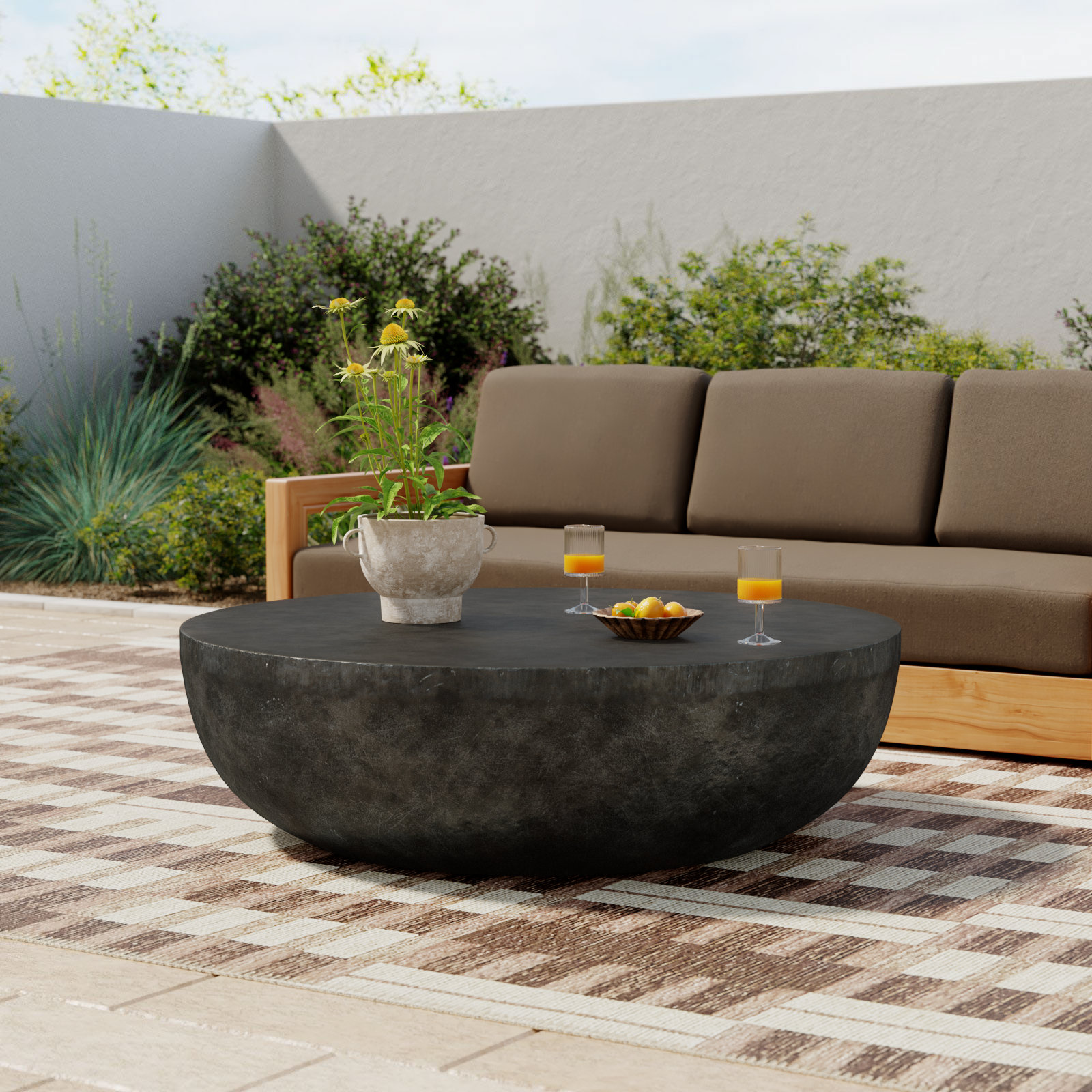 Eponine 48'' Outdoor Coffee Table, Aged Gray