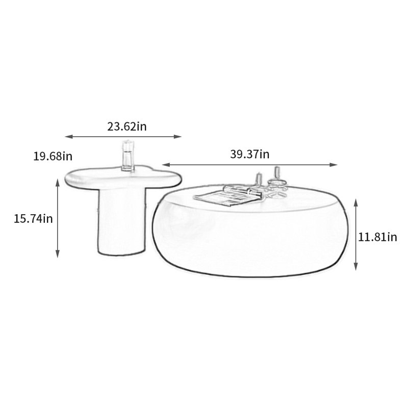 Wabi-sabi simple round coffee table