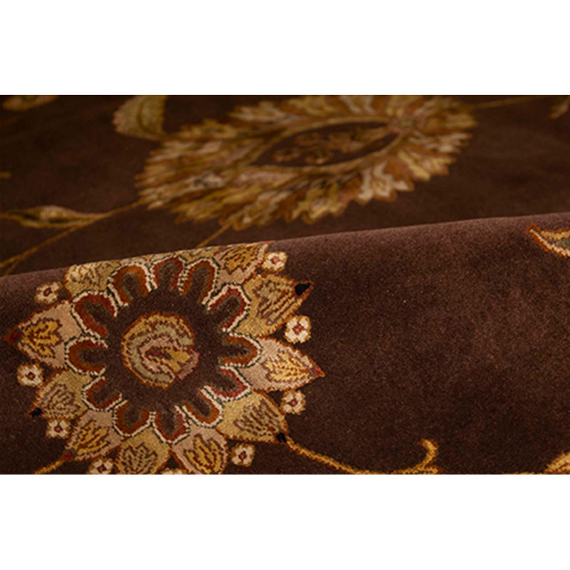 Tapis brun et beige de haute qualité noué à la main