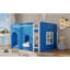Lit mezzanine double pour enfant avec lumière DEL chaude, bleu Klein-536836866-536836871