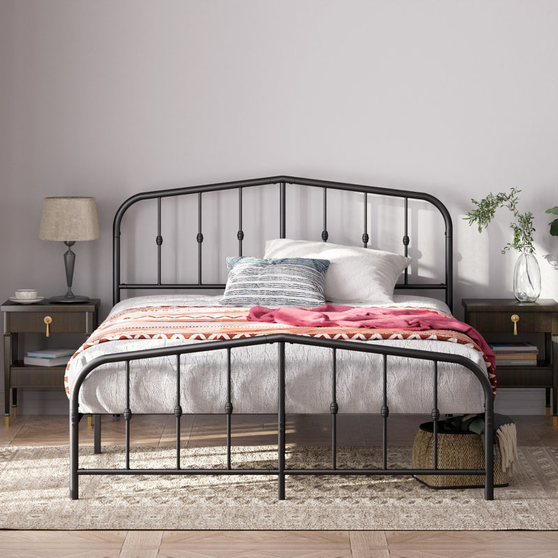 Baiel Metal Slat Bed, King, Black