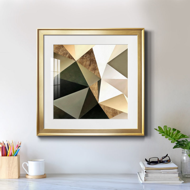 Impression encadrée murale 8_Gold I - Premium - prête à être accrochée, H 26,5 po x l 26,5 po x P 1,5 po, Cadre doré