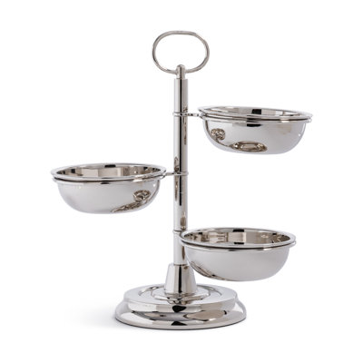 Polished Metal 3-Tier Appetizer and Condiment Server