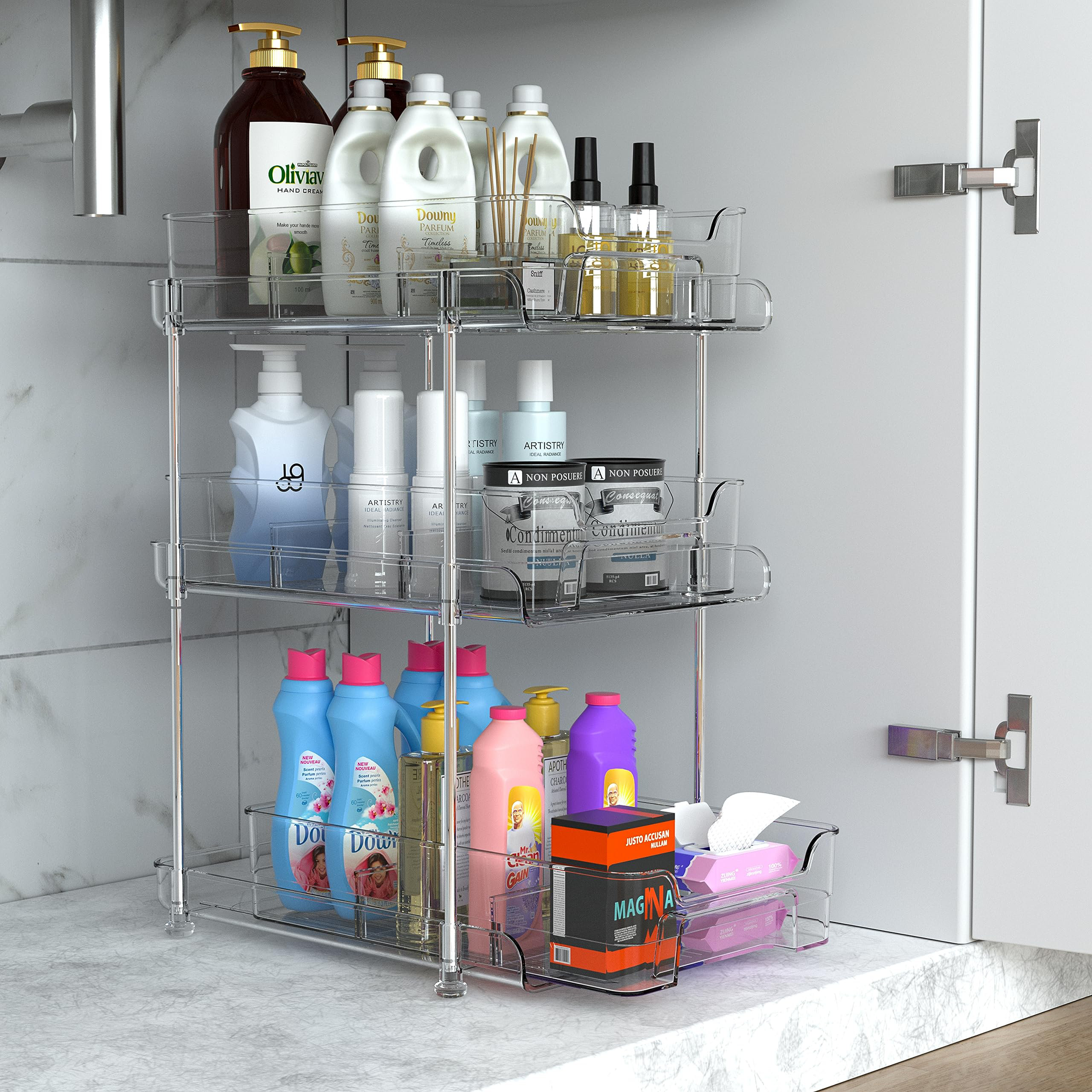 COOREL Plastic/Stainless Steel Under Sink Organizer Wayfair