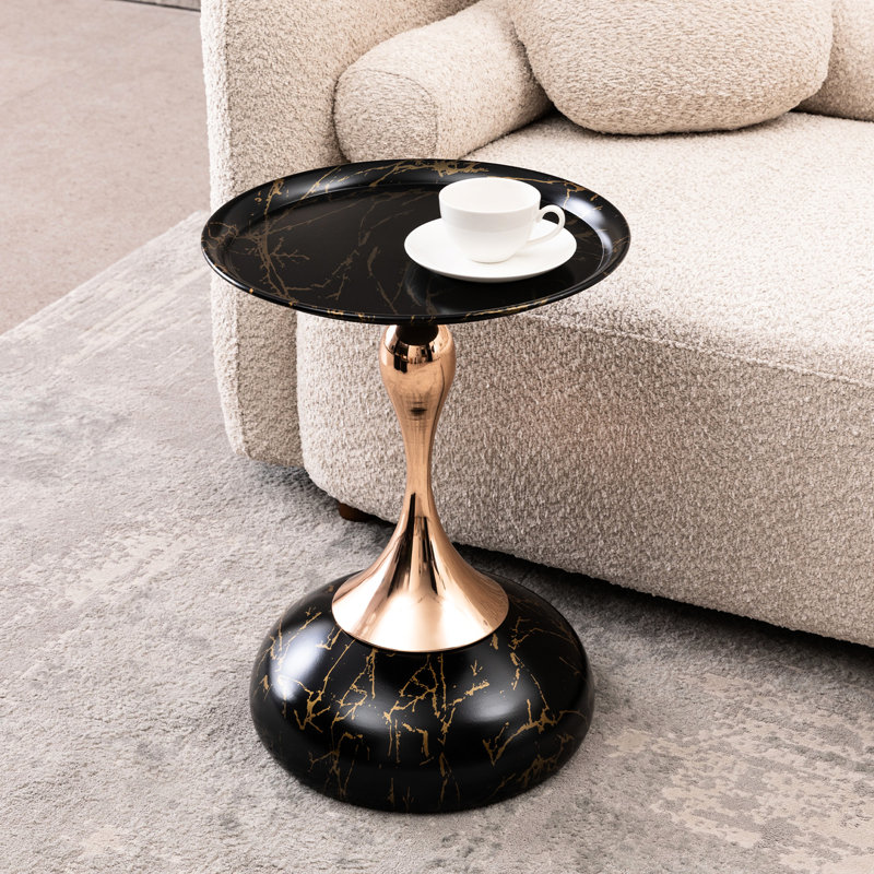 Table d'appoint ronde avec table de bout Mermaid, Noir