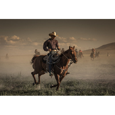 A Young Cowboy by Instants - Wrapped Canvas Print