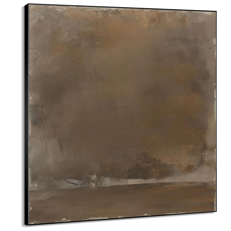 Extra Large Wall Art Fabric Print - Abstract Minimalist Brown Illustrations Artwork Decor for Living Room or Bedroom - "Frame Assembly Required (Unfinished Frame)"