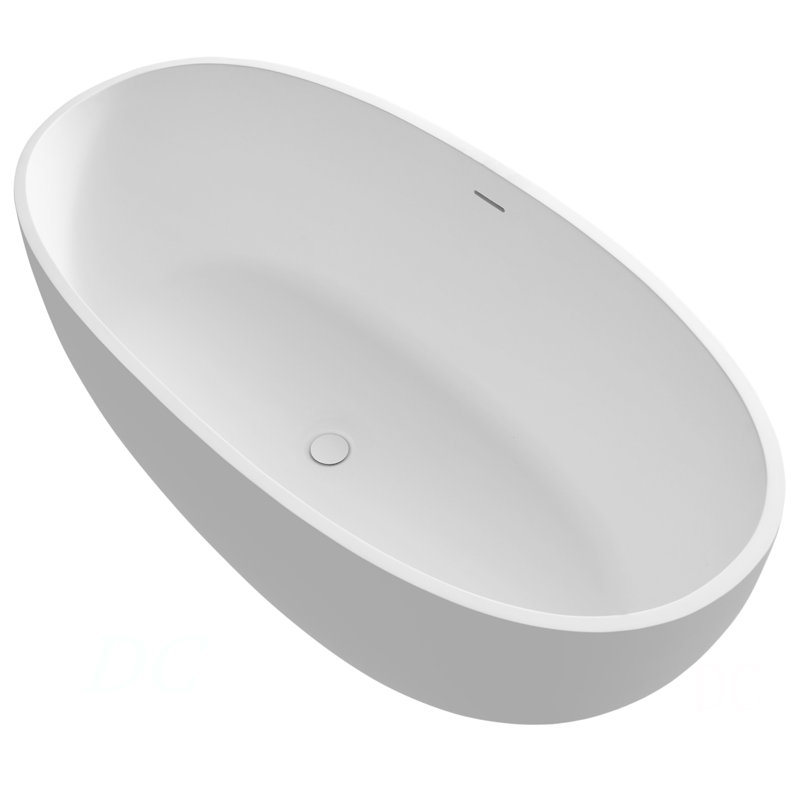 71" Premium Solid Surface Deep Soaking Bathtub