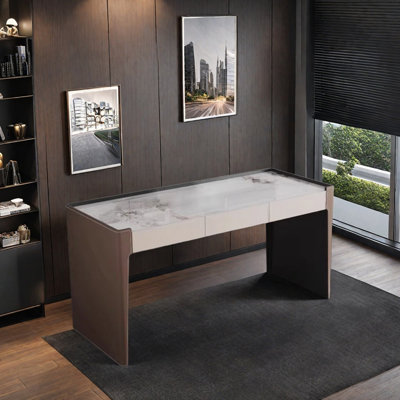 Simple Light Luxury Rock Slab Rectangular Desk