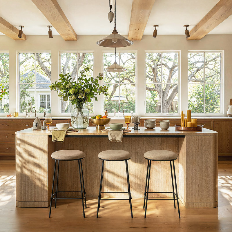 110.2'' W Double-Sided Kitchen Island With 6-Door Cabinet