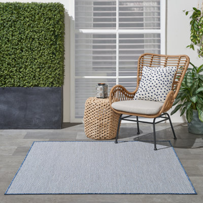 Gabriela Blue/Ivory Indoor/Outdoor Area Rug