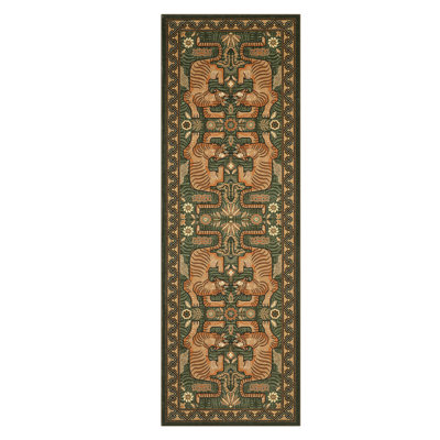 Vintage Tiger Animal Print Machine Washable Area Rug with Rubber Backing for Living Room Bedroom Boho Stain Resistant Foldable Non Slip Shed Resistant Carpet