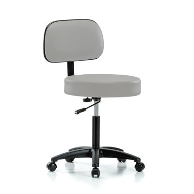 PERCH Walter Height Adjustable Exam Stool with Backrest | Medium Bench Height 21-28.5"