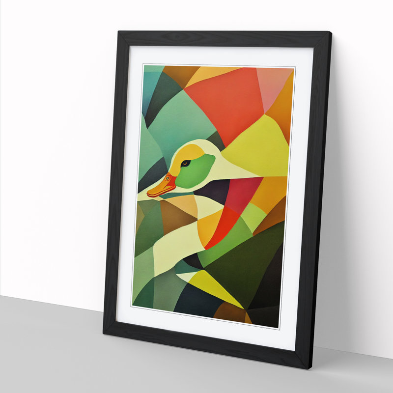 Duck Color Painting 1 Piece Wall Art, 46cm H x 34cm W x 2cm D, Walnut