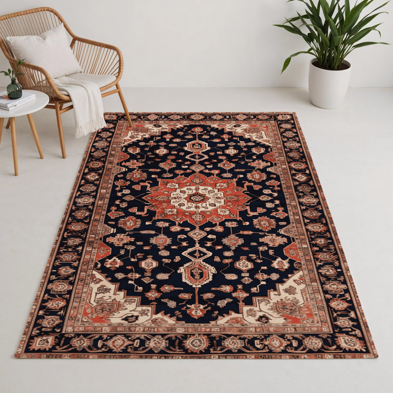Tapis d'intérieur et d'extérieur brun Persian, Rectangle 5 pi x 7 pi