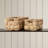 2 Piece Brown Jute Handmade Storage Basket with Handles Set, 16", 13"W