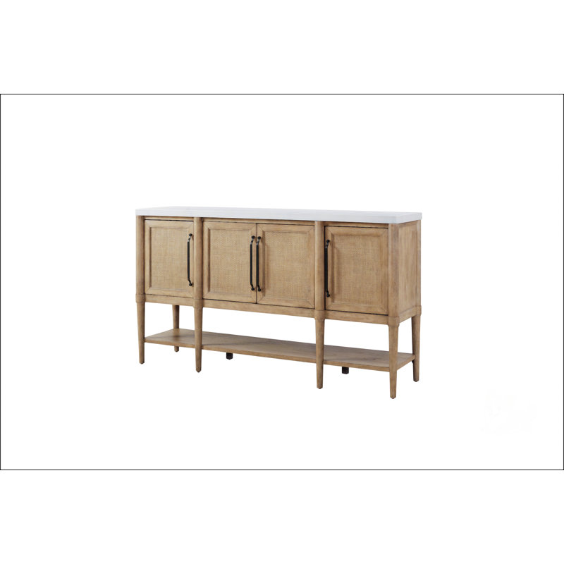 Cement Topped Server With Cane Insets