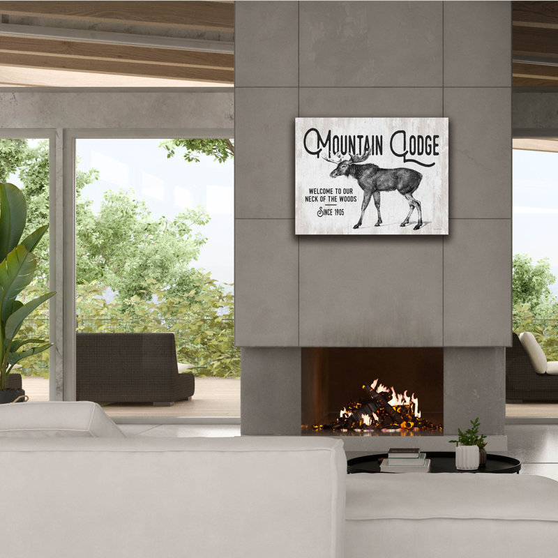  Art mural en toile «Mountain Lodge» par 34 po x 26 po, H 26 po x l 34 po