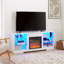 Meuble télé électrique pour foyer avec température réglable - l 58 po x P 15,5 po x H 24,4 po, console blanche, l 58 po, flamme, 62 po