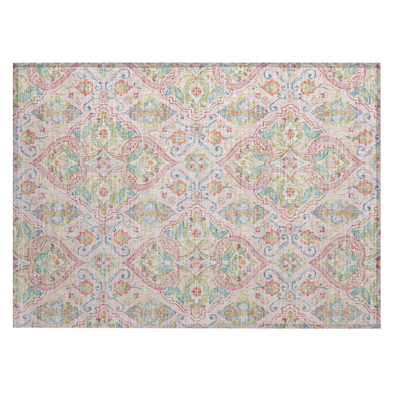 Machine Washable Indoor/Outdoor Husby ACN2207 Bohemian Rug, Rectangle 1'8" x 2'6"