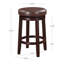 Tabouret rembourré pivotant avec structure en bois massif Baylis-19293857-44944665