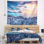 Tapisserie cofano avec accessoires suspendus en polyester de coucher de soleil sur monte incluse-28500770