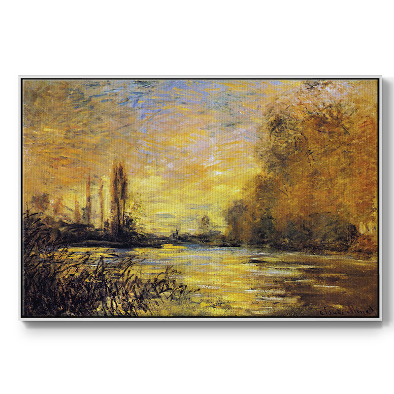 Le petit bras de la seine à Argenteuil, 1876, reproduction d'art sur toile, H 25 po x l 37 po x P 2 po, Blanc