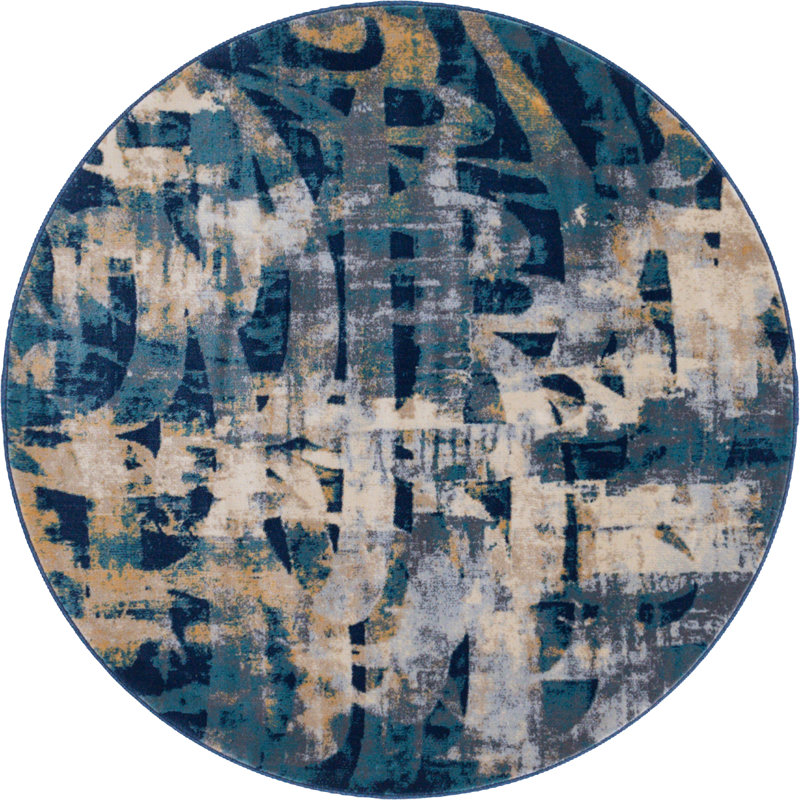 Brantlie Abstract Indoor Rug, Round 5'