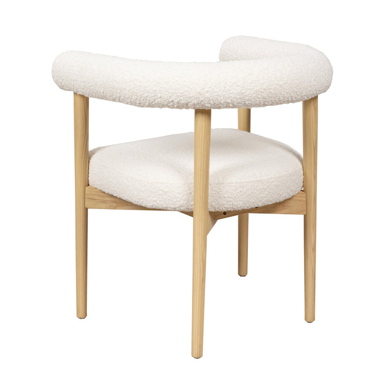 Chaise de salle à manger Joan Cream Performance Boucle, Naturel, Crème, crème