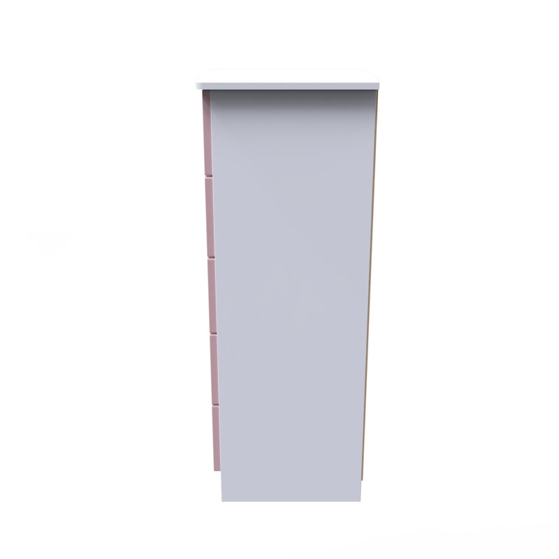 Bhodhini 40cm W Manufactured Wood Bedside Table, Kobe Pink/White