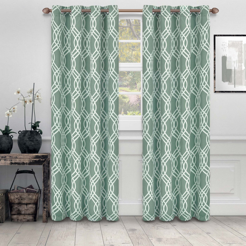 Paire de rideaux obscurcissant 100% polyester Écosse, L 52 po x L 63 po, Sarcelle