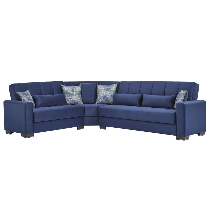  Cailum Legacy 224” Convertible Sectional Sofa Bed with Storage – Firm Support L-Shaped Sleeper Sectional for Small Spaces