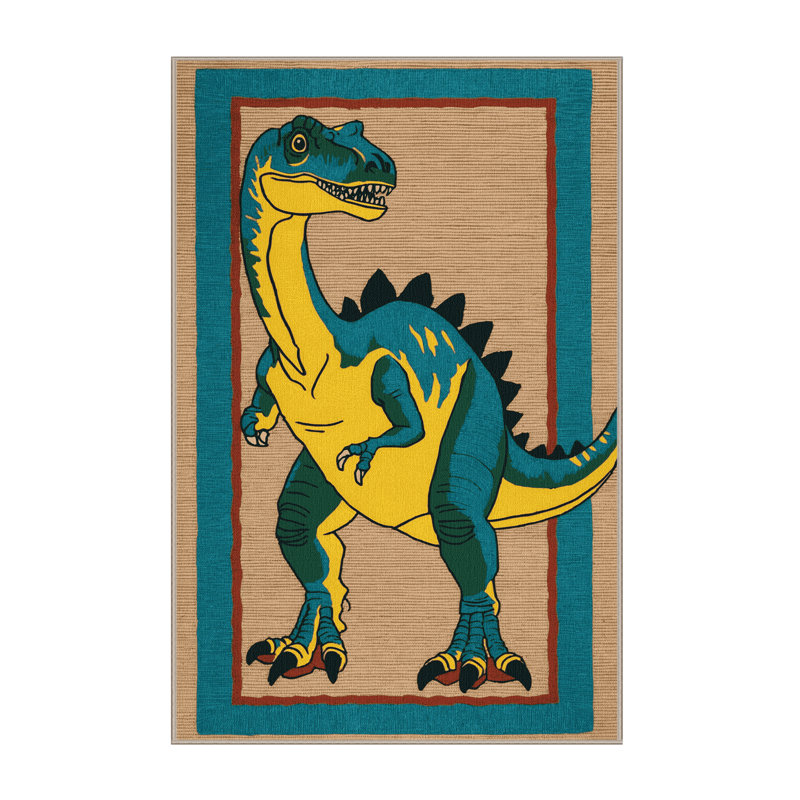 Tapis brun dinosaures lavable à la machine, Tapis de couloir 2 pi x 5 pi