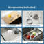 Évier de cuisine à simple cuve 30 po x 22 po avec planche à découper, égouttoir à enroulement, panier de drainage et crépine-133023628-134155472