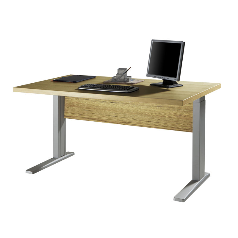 Stampa Writing Desk, 70cm H x 150cm W x 80cm D, Brown/Silver