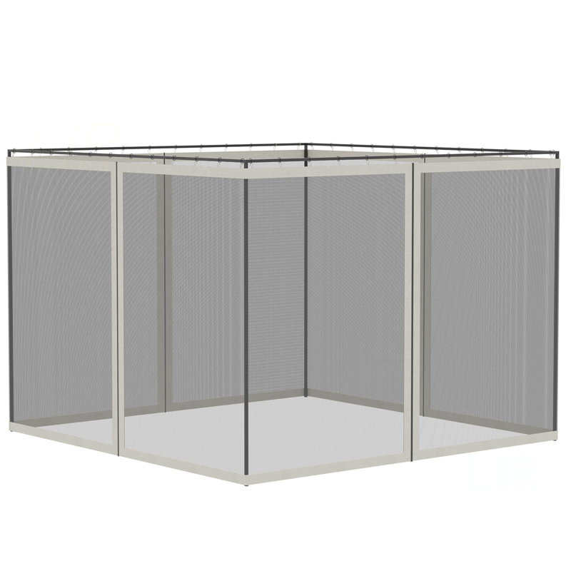 Filet de remplacement en filet latéral de remplacement 10 pi x 10 pi Outsunny pour abris de jardin et tentes à auvent avec fermetures à glissière